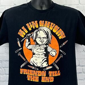 Chucky Friends Till The End T Shirt Black Child's Play Horror Halloween M Medium